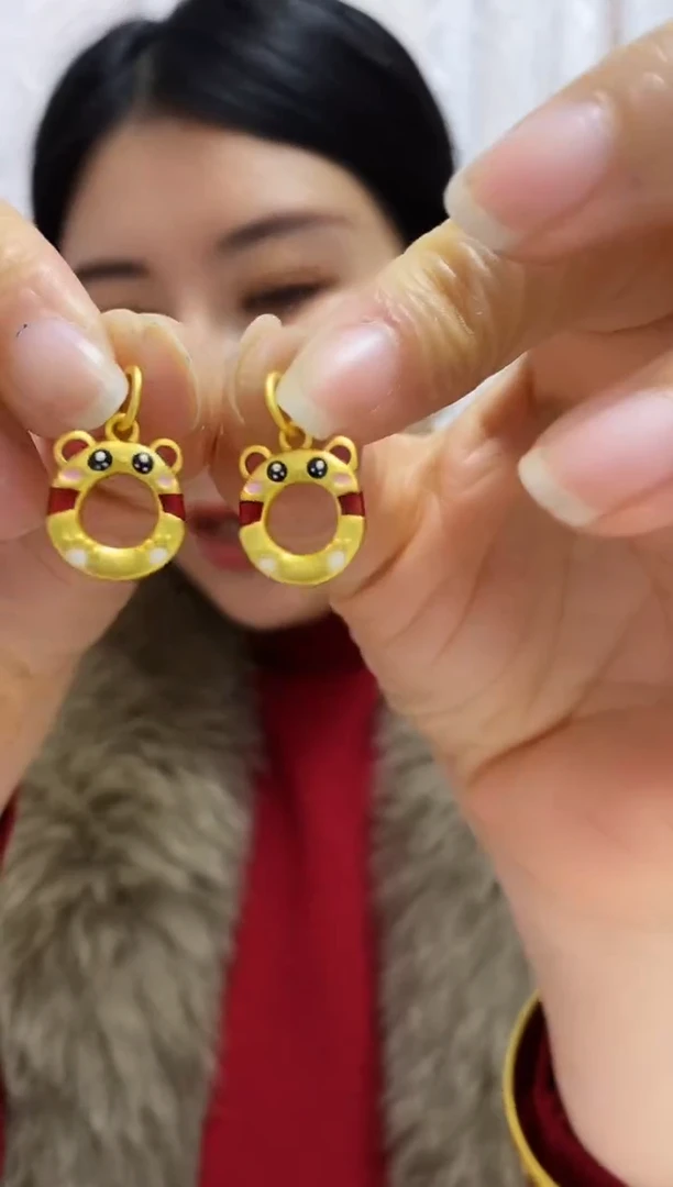 合金无079小老虎甜甜圈吊坠