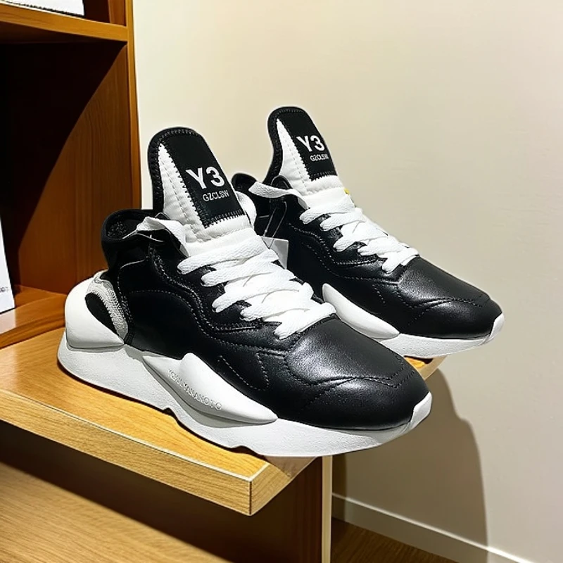 Y3GZCLSW春夏季男鞋黑武士真皮老爹鞋ins潮百搭黑色运动休闲鞋