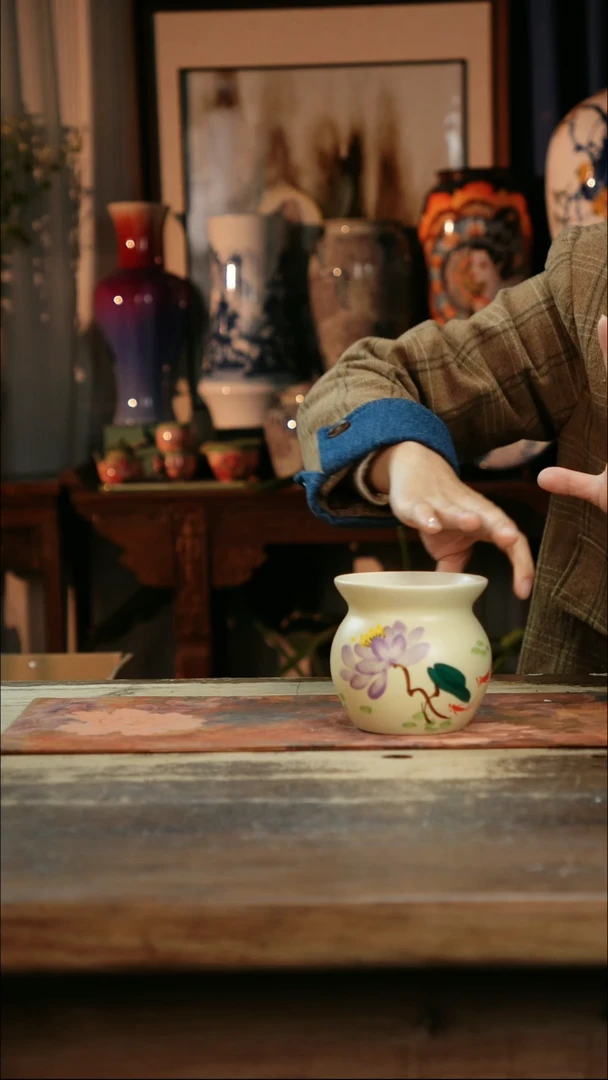 【闪购商品】瓷片景德镇纯手工釉下彩精品花瓶