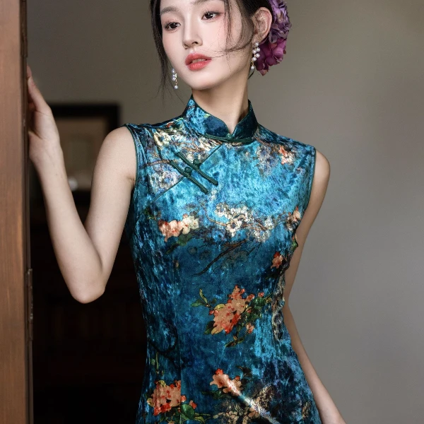 园园旗袍新中式改良年轻款款文艺早秋少女日常穿国画民国风气质