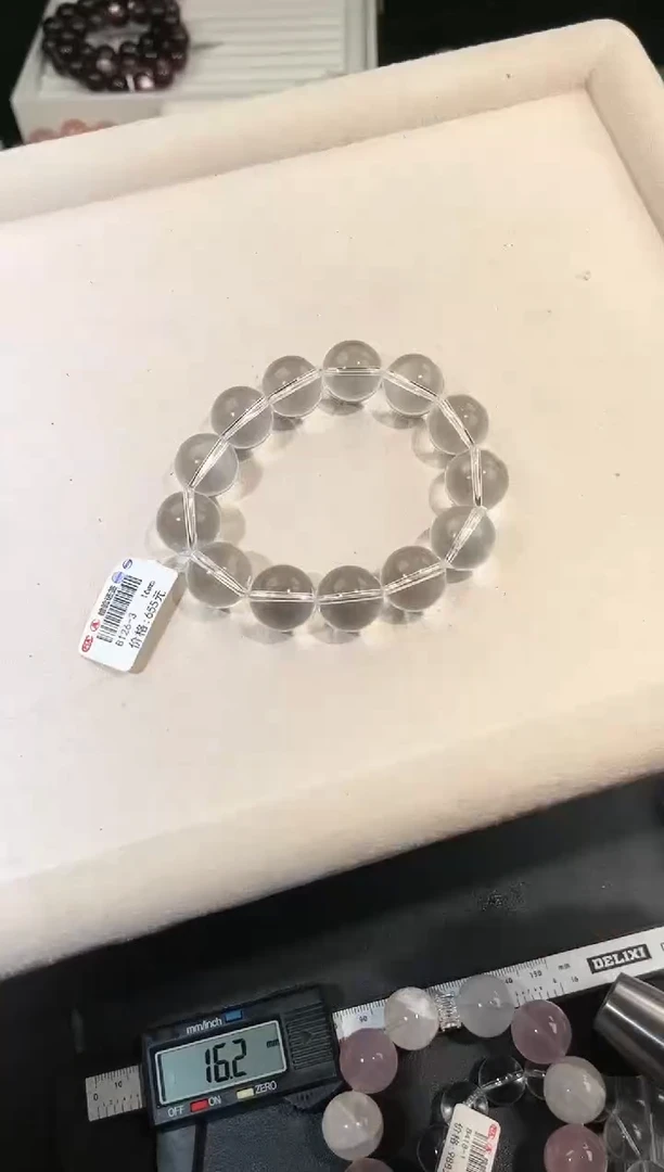 水晶手链未镶嵌多样性发一白水16mm