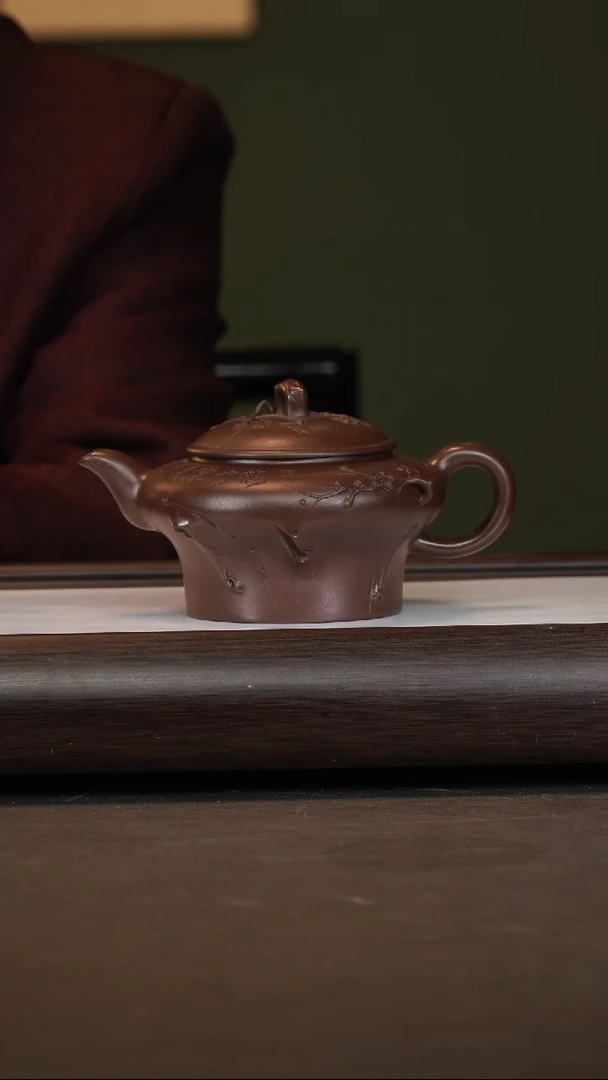 茶壶紫砂朱持平/甲级紫泥/高虚扁/350c