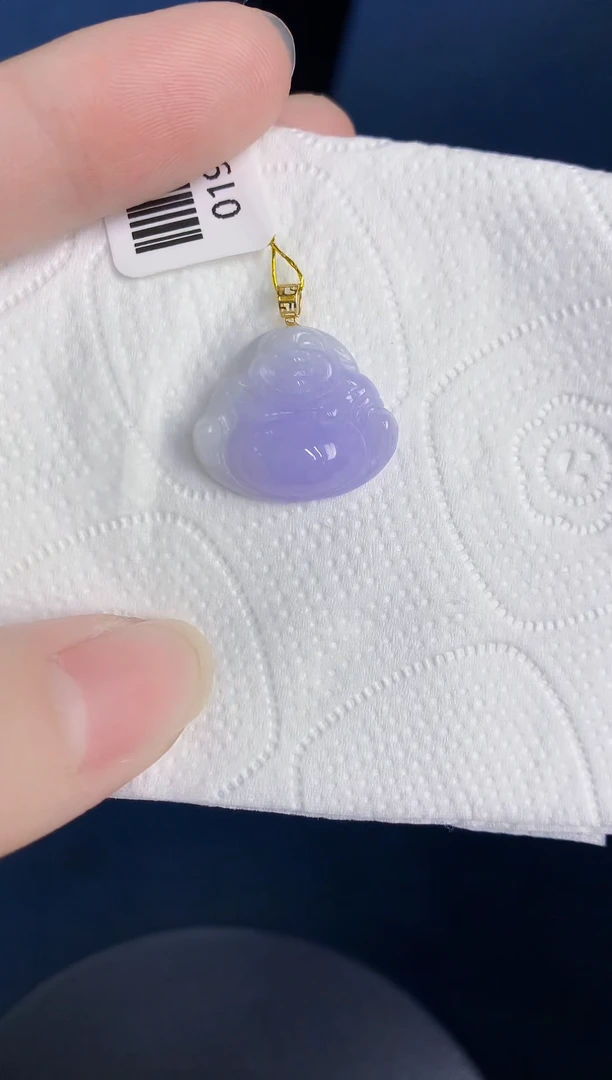 颈饰18K金镶嵌翡翠天然翡翠缅甸A货