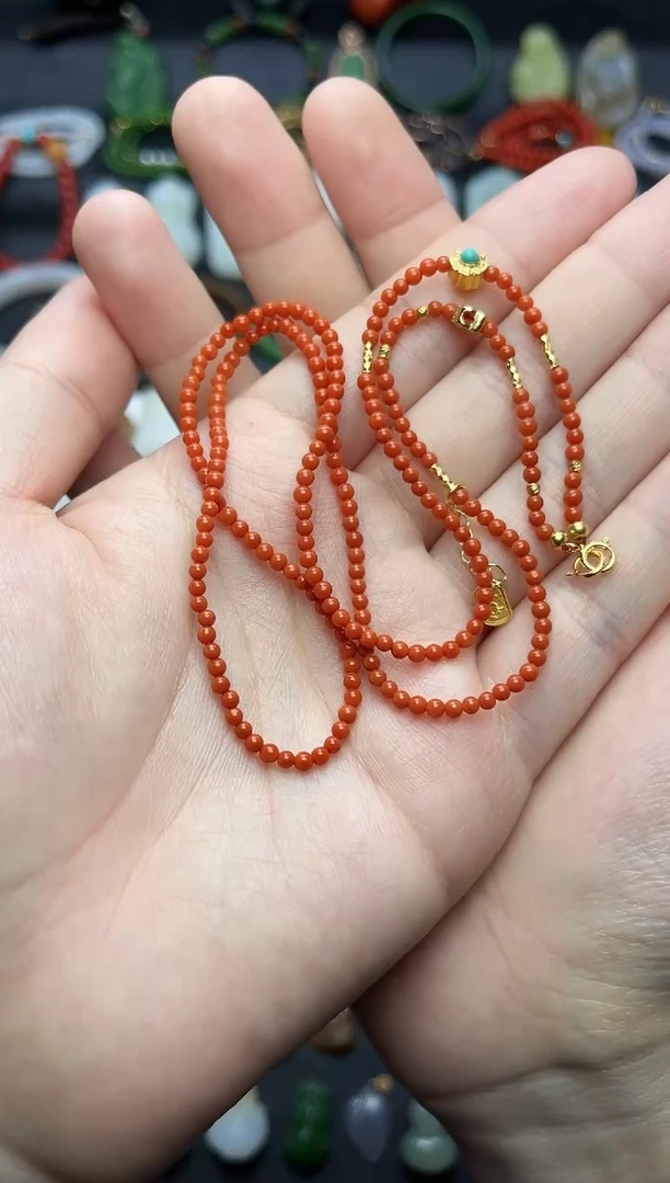 未镶嵌颈饰南红玛瑙万能链06