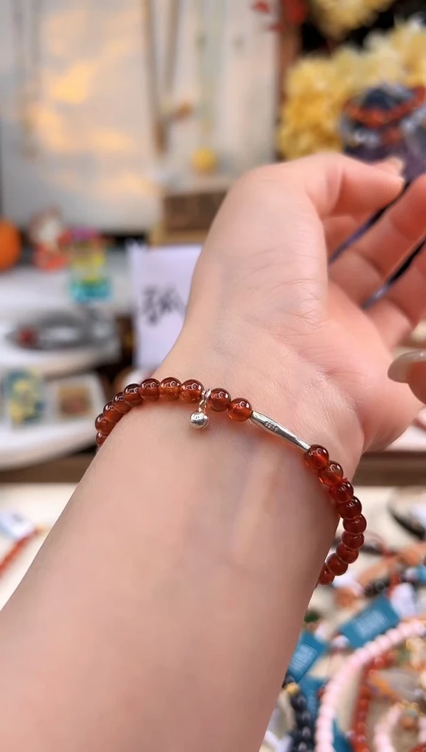 【闪购商品】石榴石手链银S925镶嵌@@F064E017062