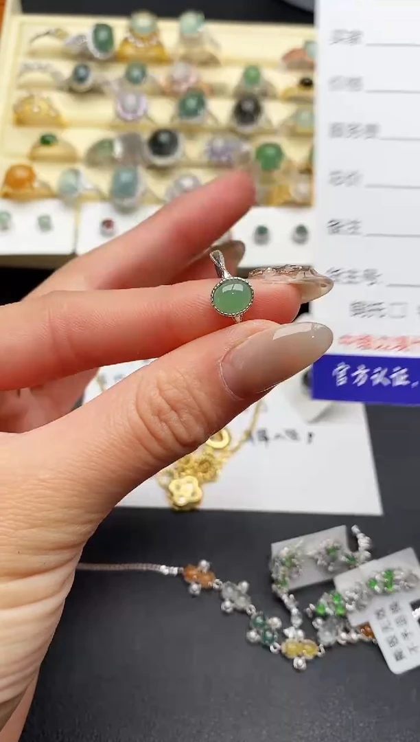 【闪购商品】翡翠戒指银S925镶嵌11111+1