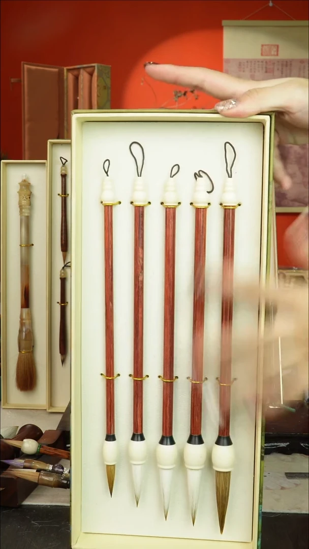 115号闪孤品高货毛笔链接 清水试笔 蘸墨不退