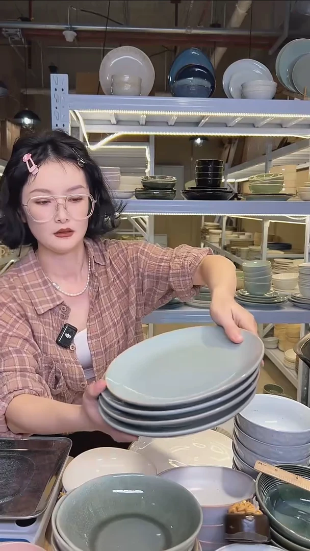 瓷160外贸尾货高温釉下彩陶瓷餐具默认微瑕