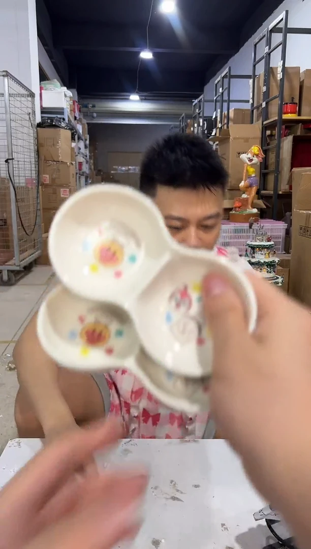 瓷片面包超人花生蘸料碟2件套