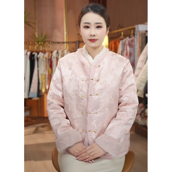 《 牧兰生-棉服》新中式刺绣国风休闲百搭国风立领加厚棉服