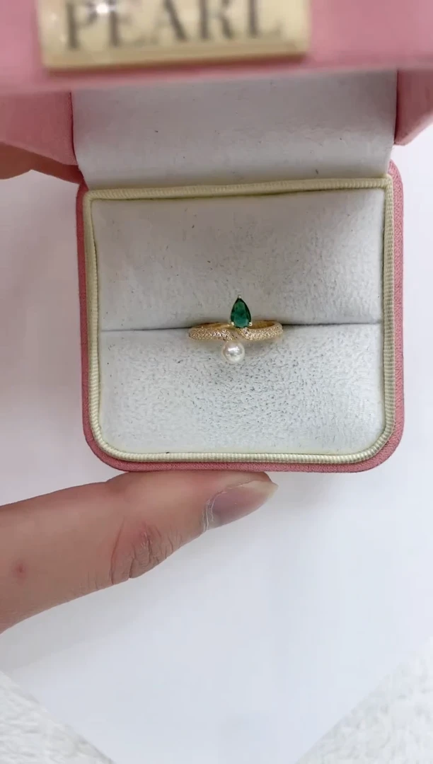 【闪购商品】海水珍珠戒指银S925镶嵌海水珍珠戒指