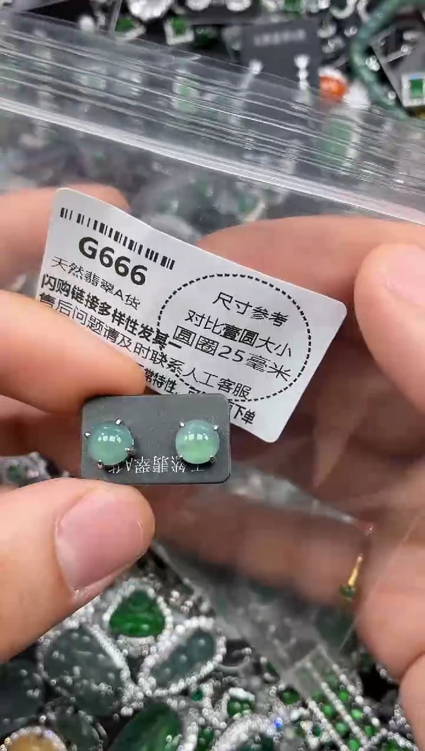 颈饰未镶嵌翡翠G666耳钉