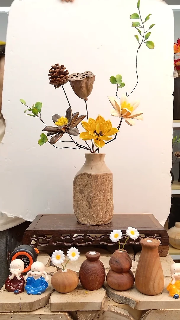 木实木花瓶一物一拍