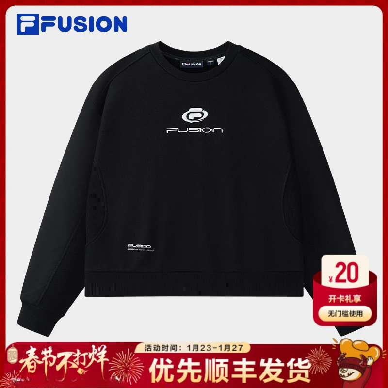 FILA斐乐2024新款宽松长袖卫衣女士运动休闲圆领卫衣T11W441212F