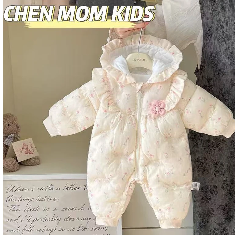 冬季新款加绒加厚连体衣