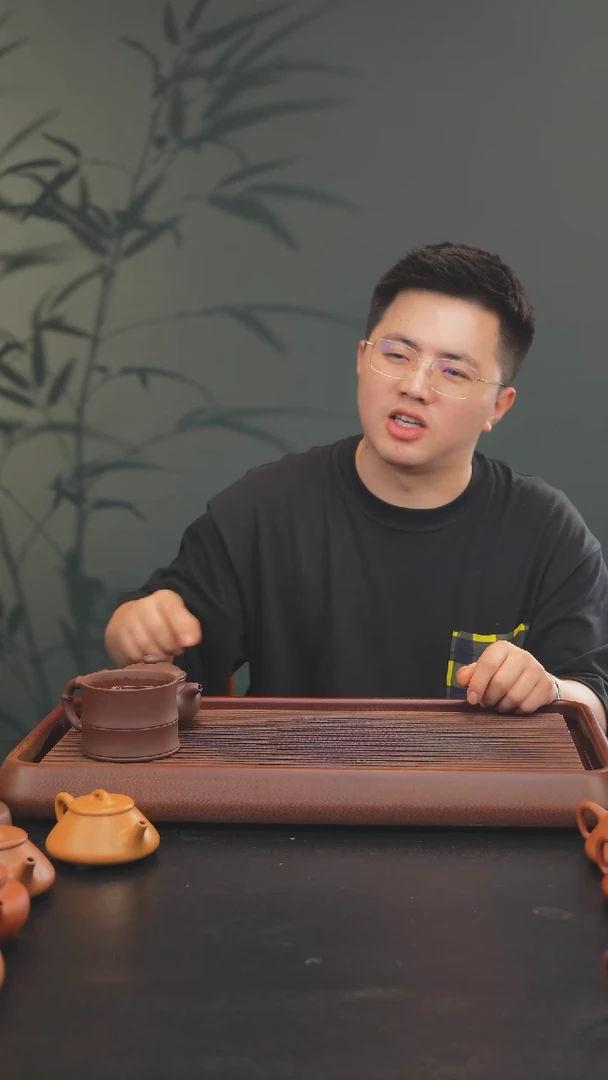 茶壶紫砂大盖杯竹节杯