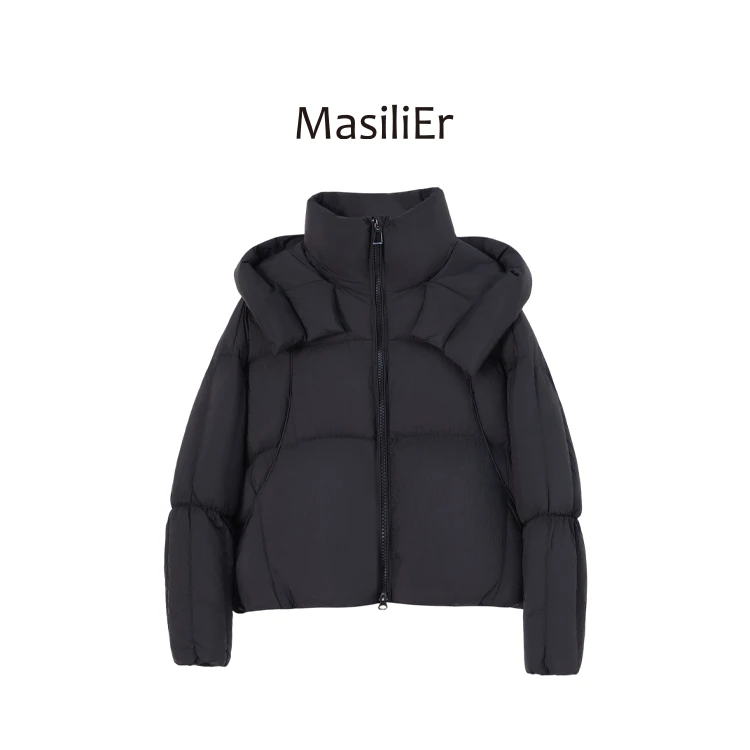 【秋秋严选】Y030-DNF207高端90白鹅绒立领连帽短款207