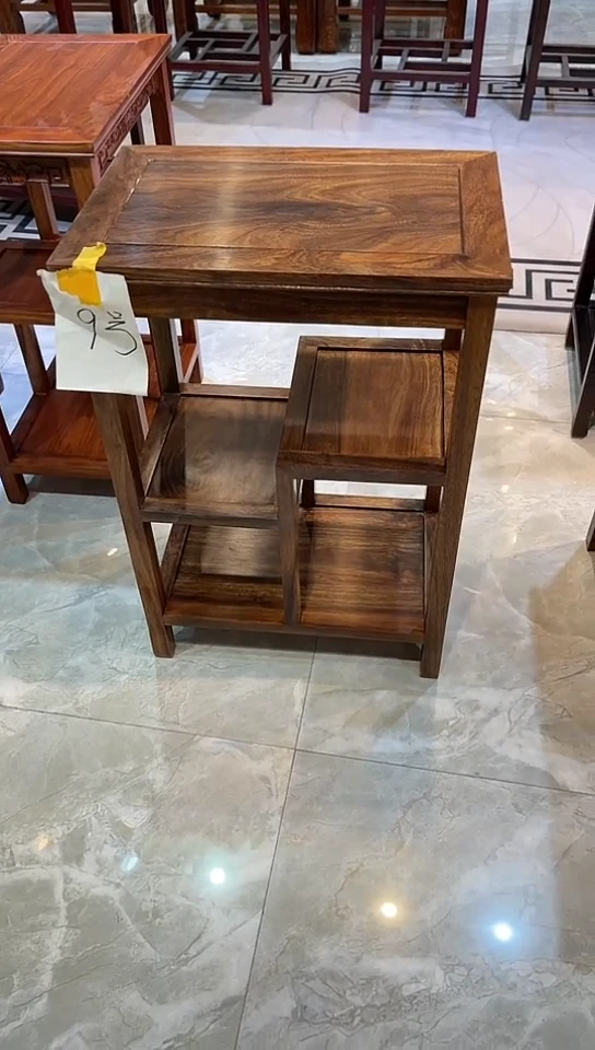 【闪购商品】黑酸枝木类成套家具原木色置物架两个45*30*65