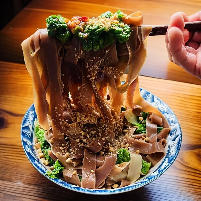 河南特产早餐宽粗粮面杂粮饱腹粗粮挂面250g/纯河南挂面