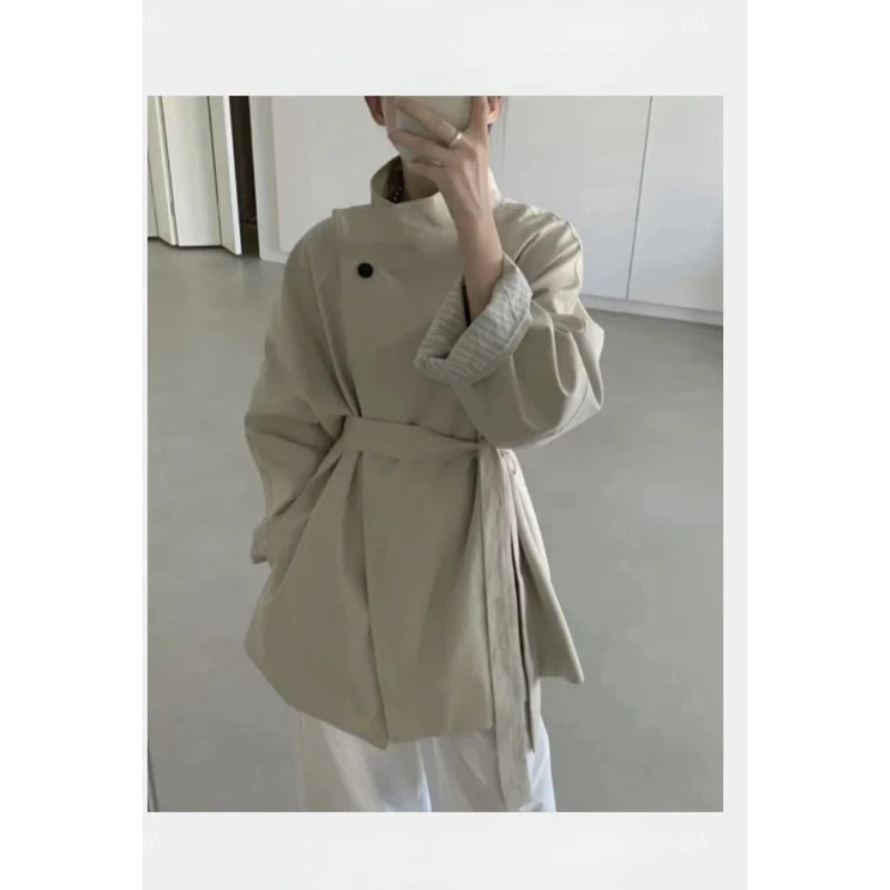 Y206620-MT中长款风衣外套女春季新款收腰宽松时尚高级上衣