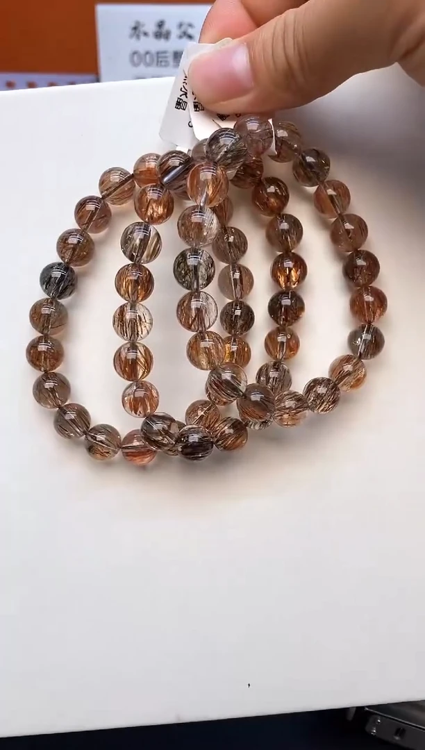 水晶手串未镶嵌A15 黑金超 10mm+ 多样性发其一