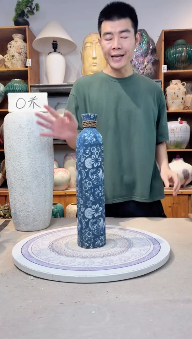 瓶陶瓷花瓶  福利  青花麻绳大号  不装水