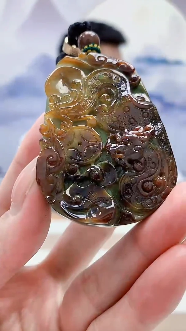 未镶嵌定制翡翠5028MM-毛货挂件72