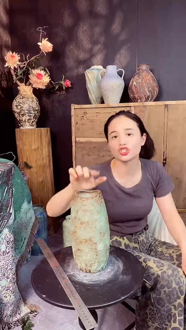 摆件景德镇高温陶瓷微瑕花器（口径*高度）