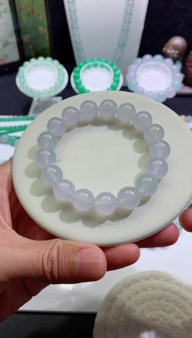 未镶嵌手链翡翠天然缅甸翡翠A货高冰仙马卡龙手串卡12mm