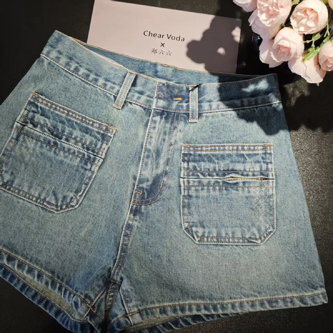 时尚复古牛仔短裤百搭简约牛仔裤5156
