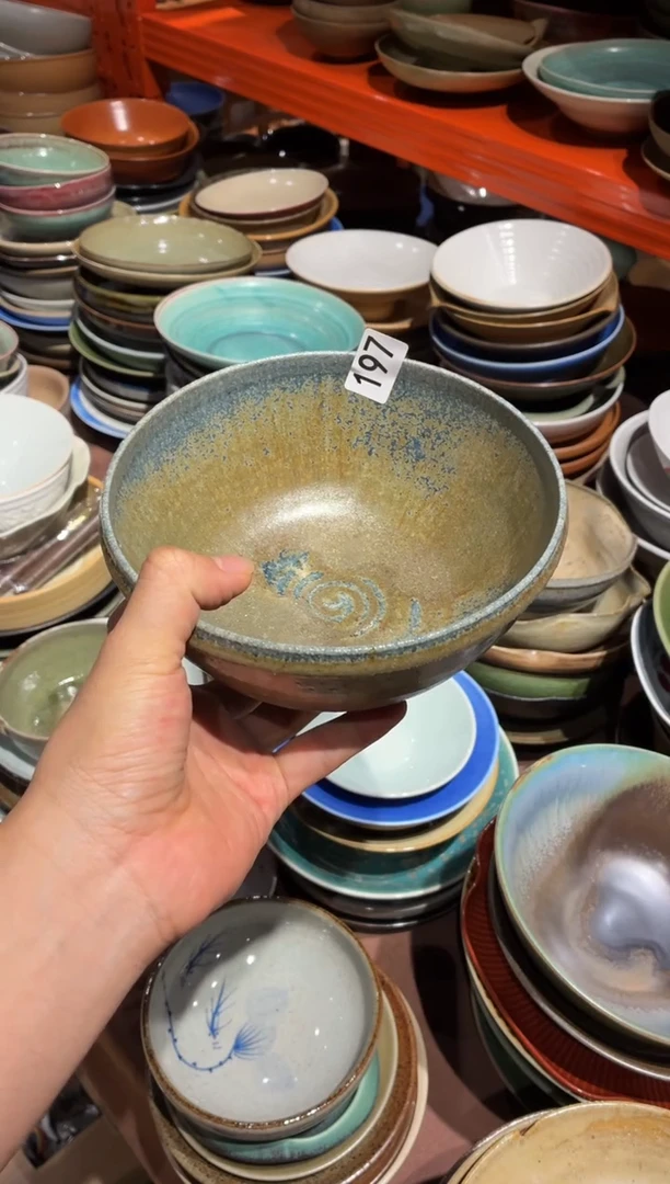 瓷片希****?197微瑕粗陶手工面碗1个