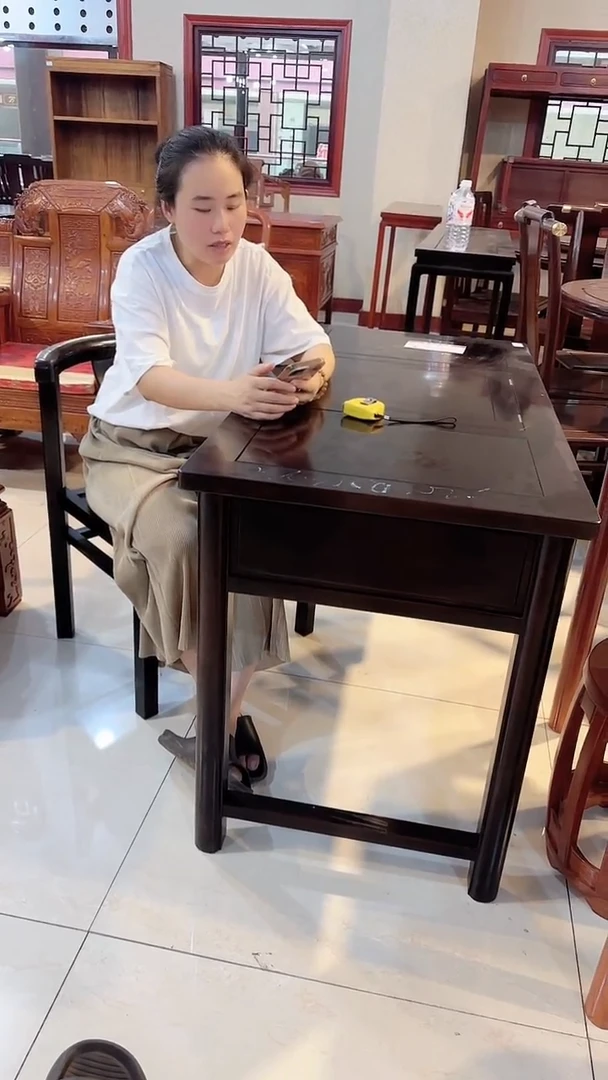 花梨木类家具非洲紫檀邵氏紫檀梳妆台两件套
