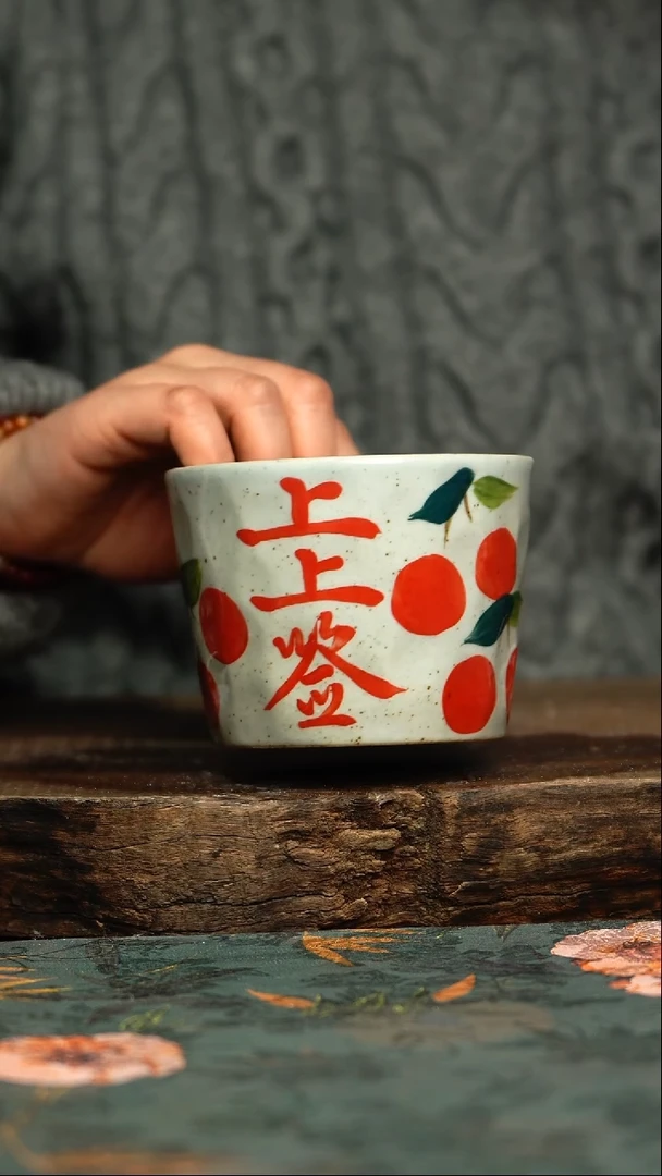 【闪购商品】杯釉下彩手工手绘同款陶器