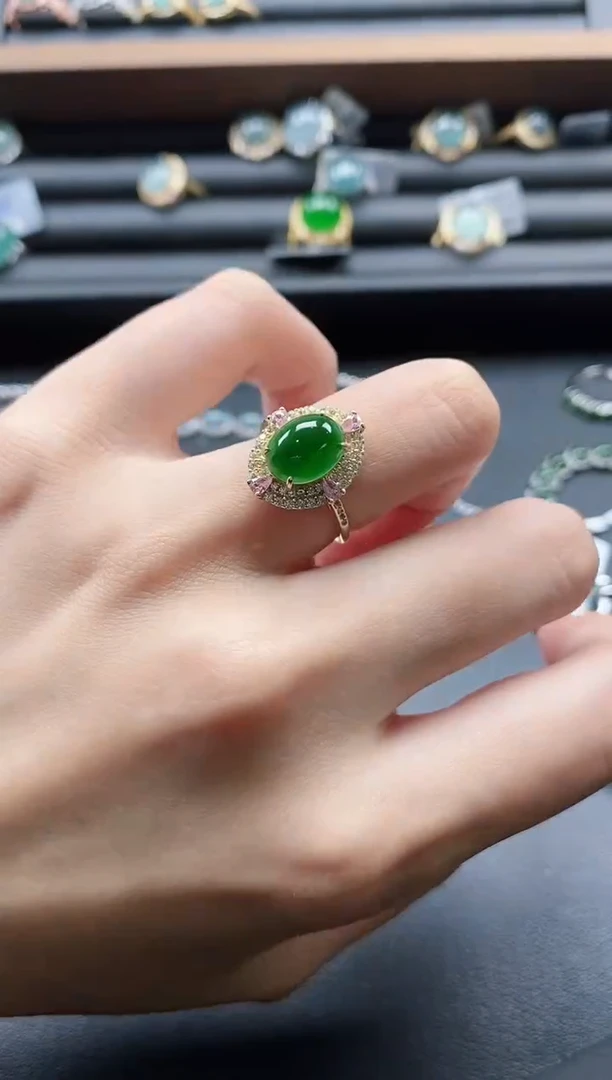 【闪购商品】翡翠戒指银S925镶嵌51511