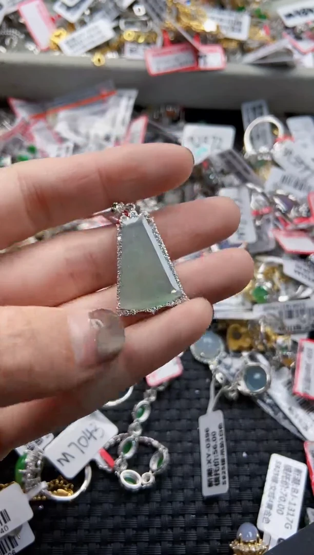 翡翠戒指银S925镶嵌5555----4