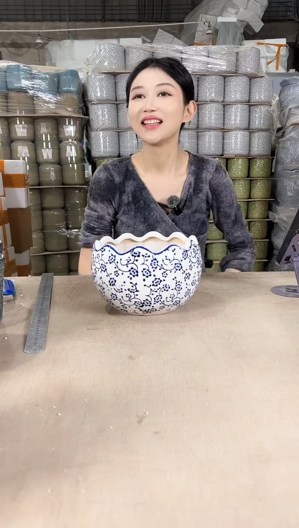 【闪购商品】陶瓷蛋壳白青花瓷中号19x14