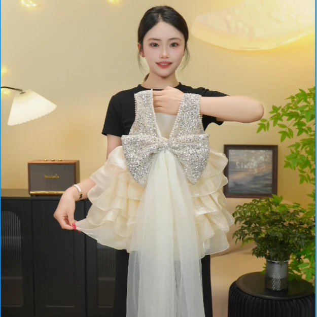 【轻奢】2025新款女童原创设计夏季蝴蝶仙子蓬蓬裙