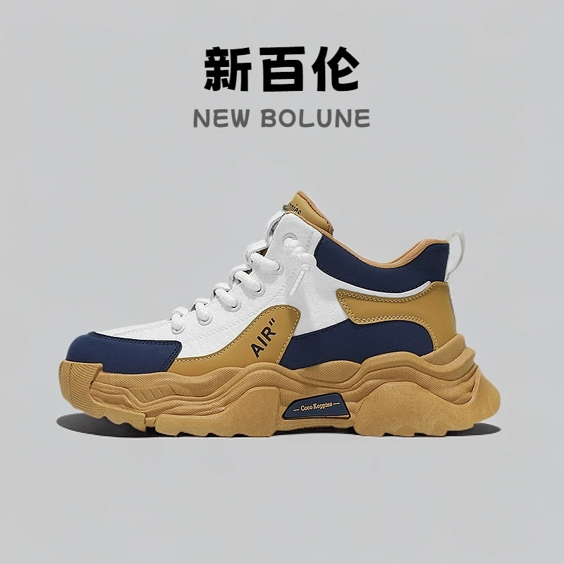 新百伦NEW BOLUNE秋冬季高帮鞋男百搭休闲鞋潮流工装鞋马丁靴男