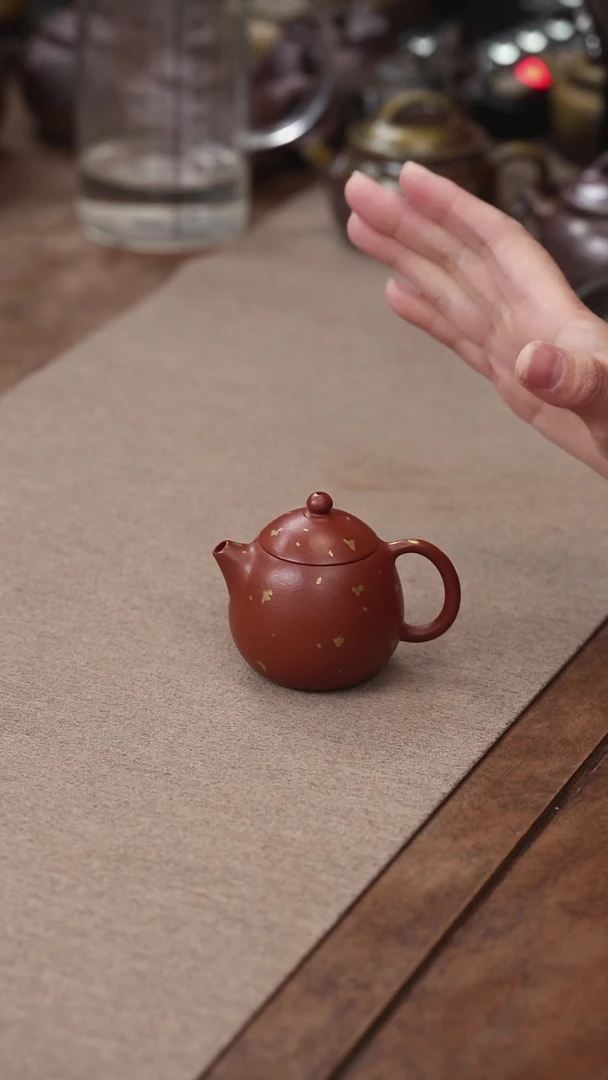 茶壶紫砂洒金龙蛋100CC
