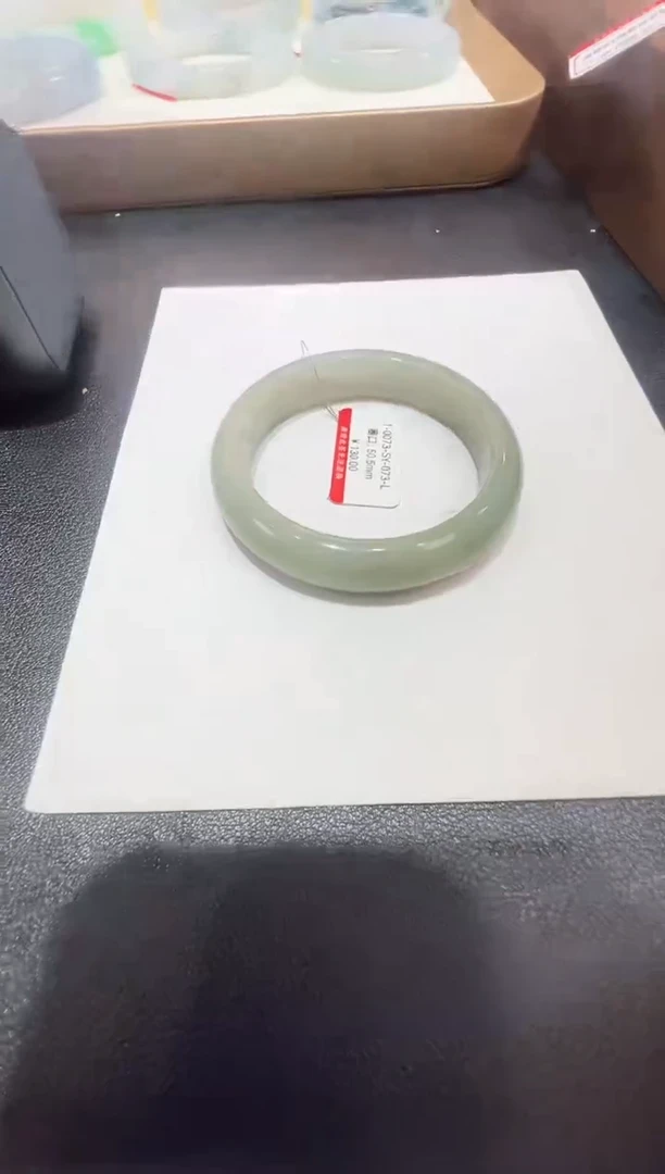 纯天然缅甸A货翡翠手镯50-51mm-纹裂-73号-福利镯