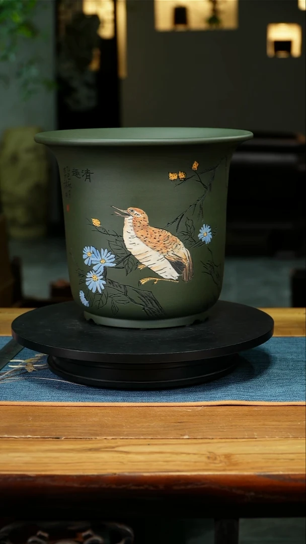 紫砂花盆全手工精品兰花盆