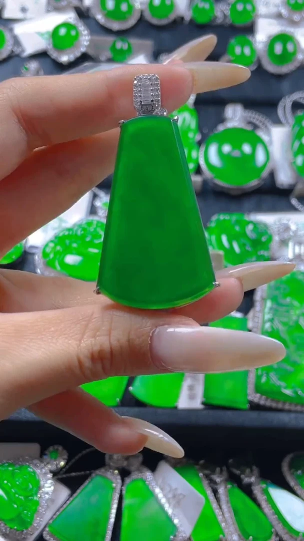 颈饰银S925镶嵌翡翠11