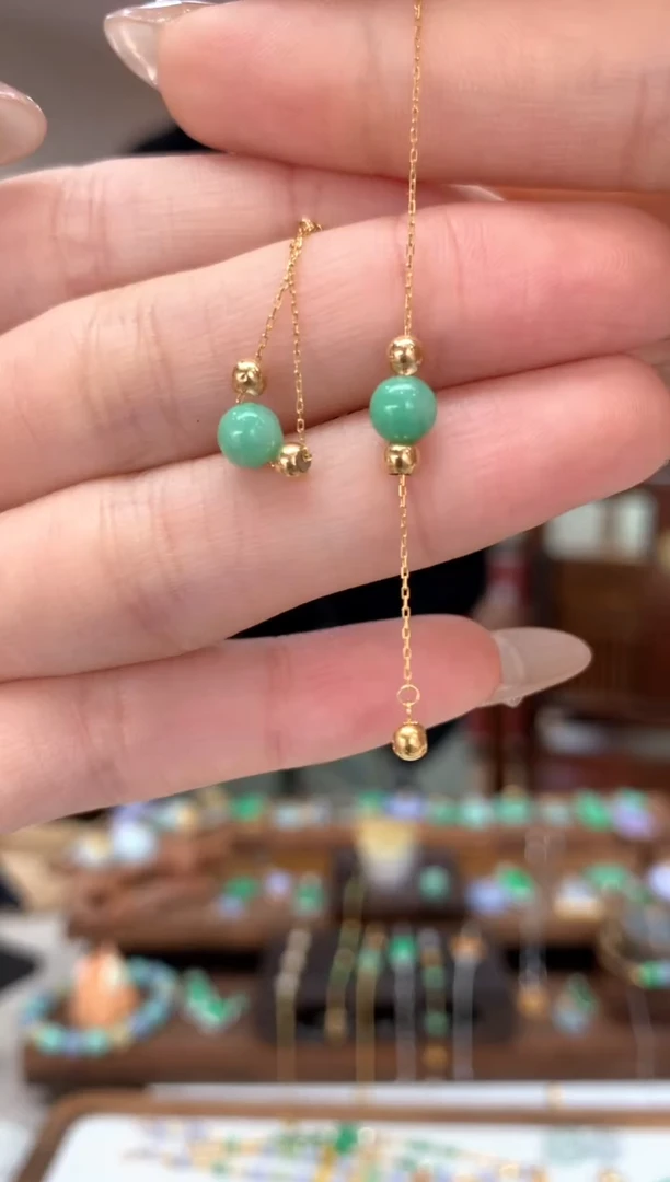 【闪购商品】翡翠戒指18K金镶嵌链戒多样性发货1件