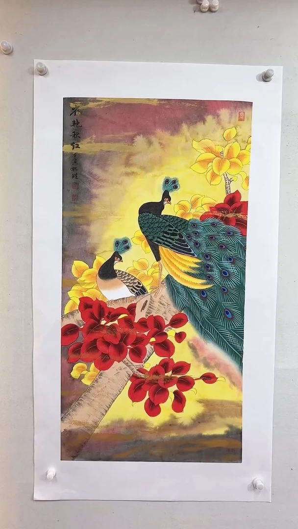 国画雀艳秋红/4尺托底/雷畅胜