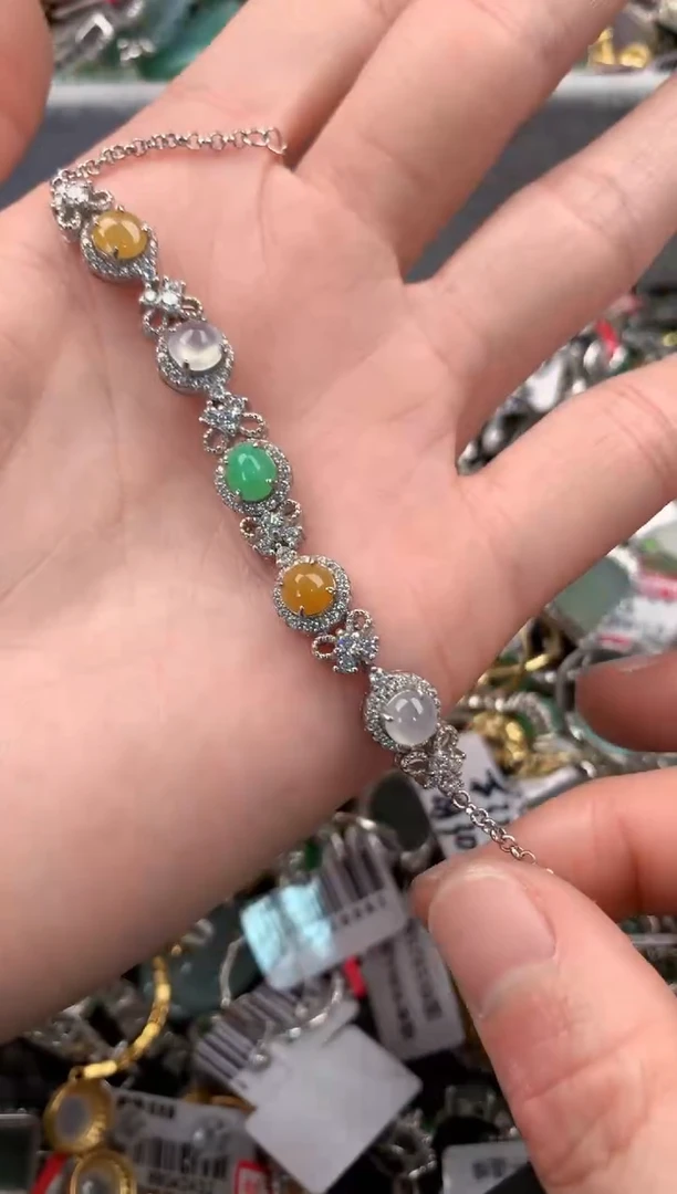 银S925镶嵌戒指翡翠6-----5