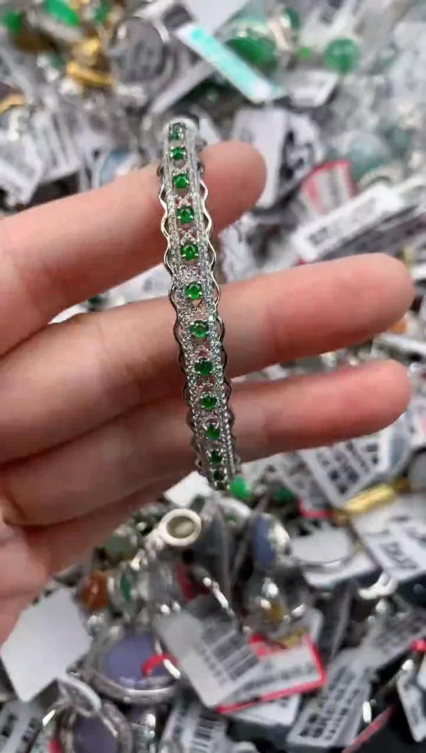 银S925镶嵌戒指翡翠14      4