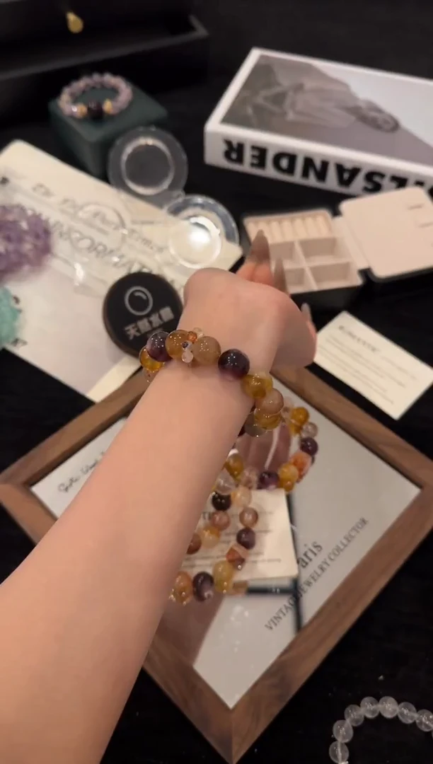 未镶嵌手链水晶卡布奇诺胶花x3356