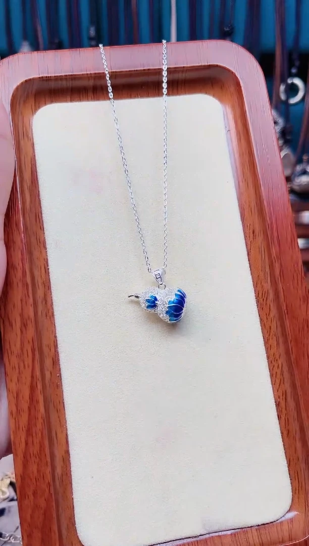 坠链均足银珐琅葫芦O字套链