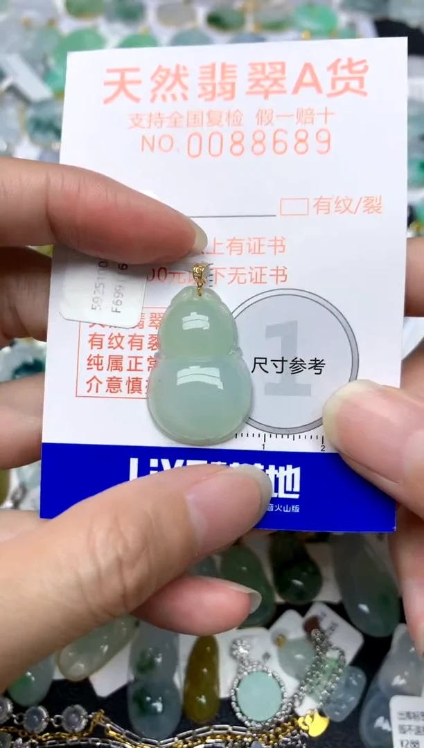 颈饰18K金镶嵌翡翠天然A货翡翠