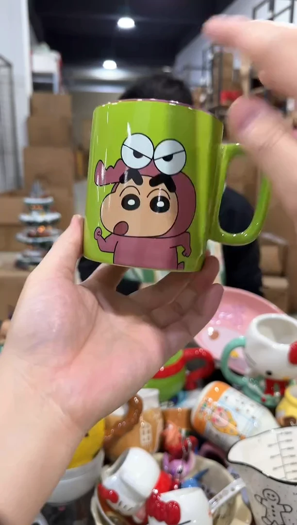 瓷片绿色小新鳄鱼马克杯
